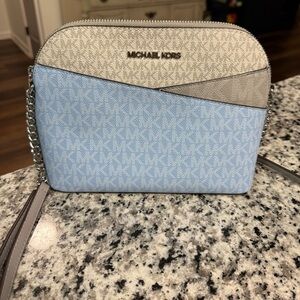 Michael Kors Light Blue and grey Crossbody Bag
